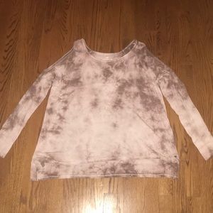 open shoulder tie dye long sleeve